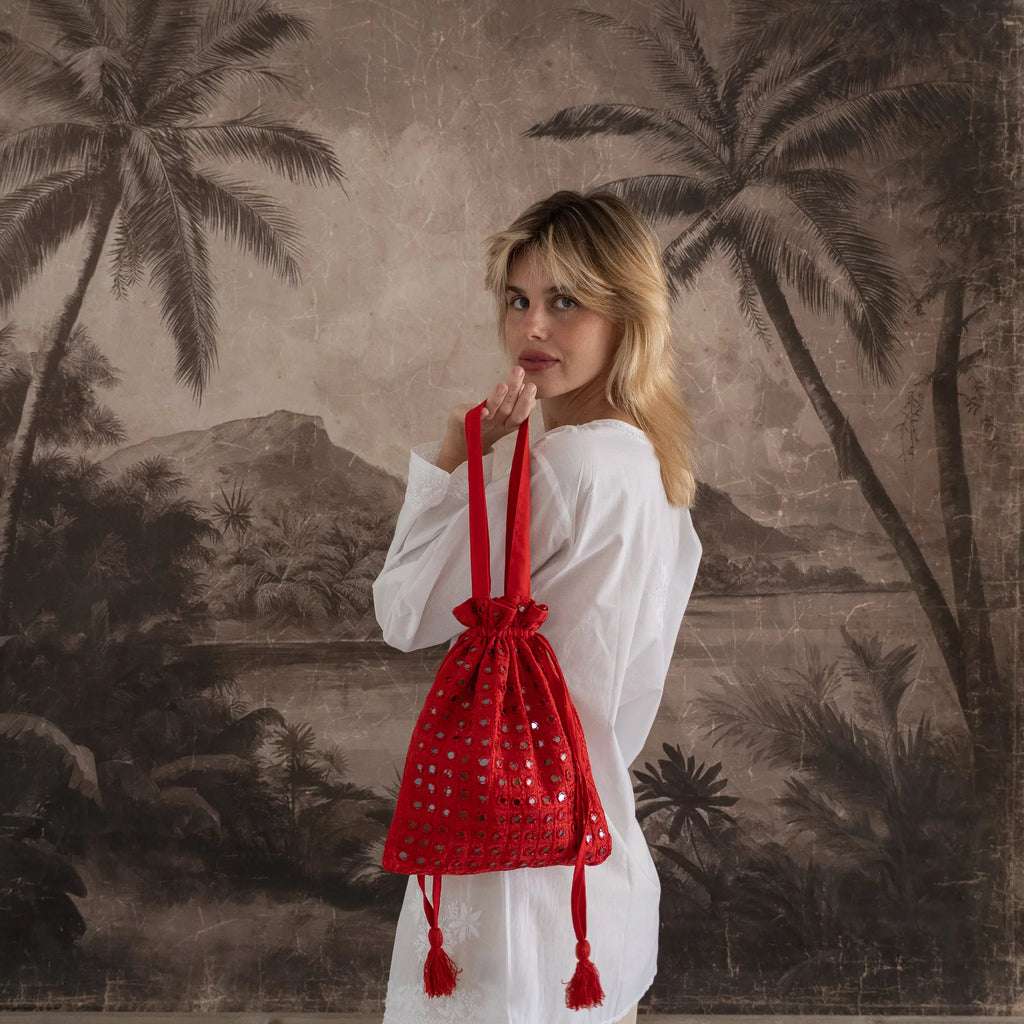 Bolsa Aina em Algodão Vermelho