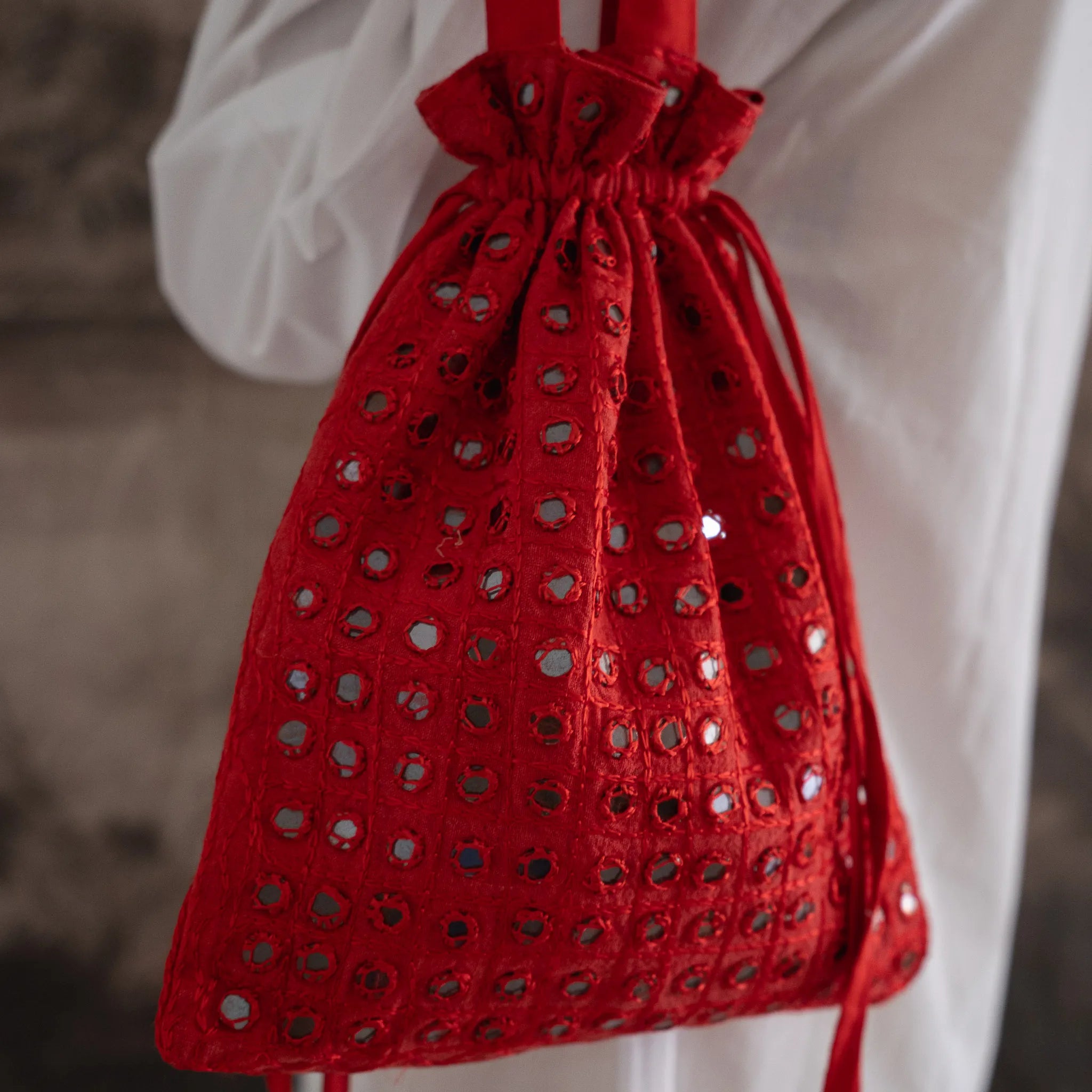 Bolsa Aina em Algodão c/ Espelhos