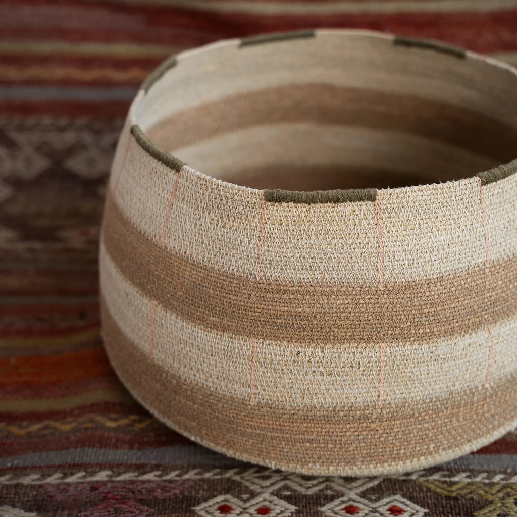 Cesta Stripe em Seagrass
