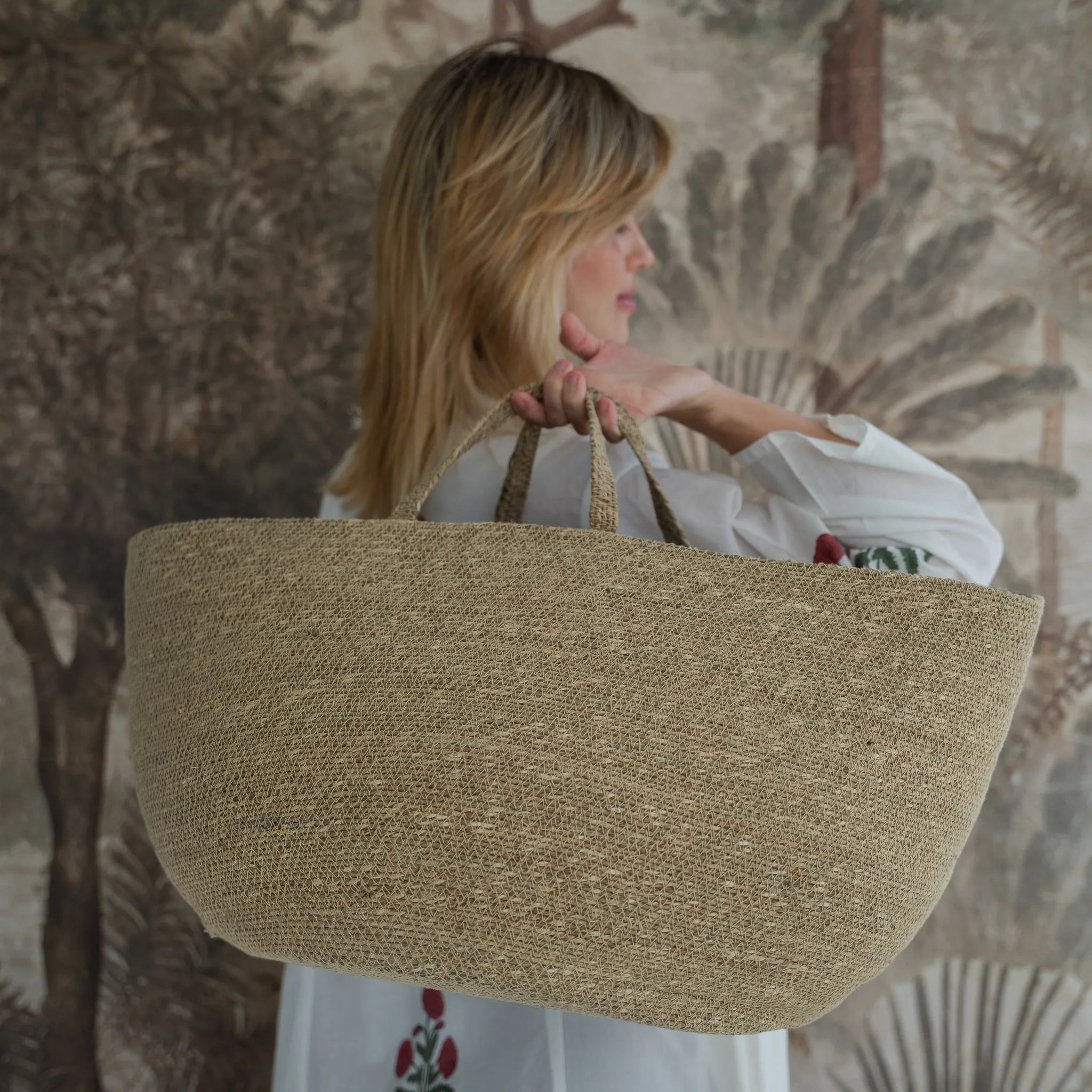 Cesta Bapu em Seagrass c/Alça
